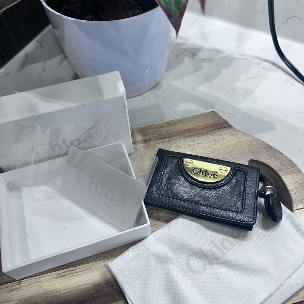 Chloé Black Leather Key Holder